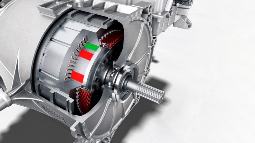 Taycan Turbo S: motor síncrono de imanes permanentes, 2019, Porsche AG