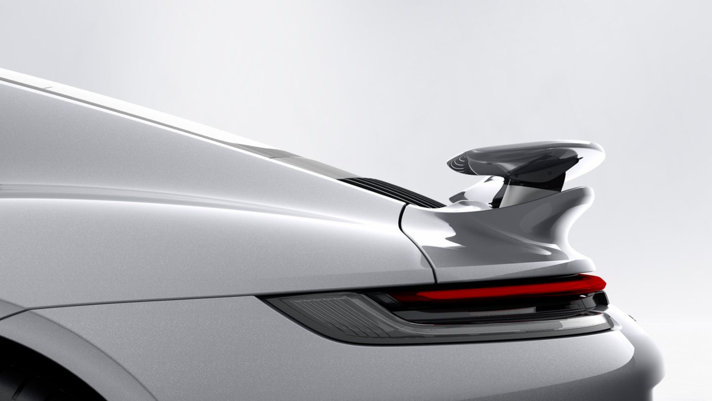 911 Turbo S, alerón trasero, Porsche Active Aerodynamics (PAA), 2020, Porsche AG